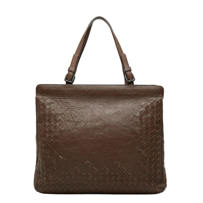 ボッテガヴェネタ イントレチャート トートバッグ ショルダーバッグ ブラウン レザー レディース BOTTEGAVENETA 【中古】