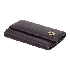 グッチ インターロッキングG キーケース 309706 パープル レザー レディース GUCCI 【中古】