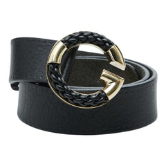 グッチ Gバックル ベルト サイズ:85/34 233233 ブラック レザー レディース GUCCI 【中古】