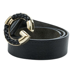グッチ Gバックル ベルト サイズ:85/34 233233 ブラック レザー レディース GUCCI 【中古】