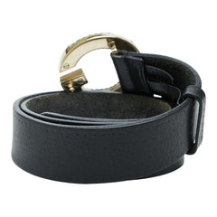 グッチ Gバックル ベルト サイズ:85/34 233233 ブラック レザー レディース GUCCI 【中古】