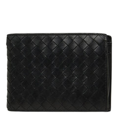 ボッテガヴェネタ イントレチャート 二つ折り財布 113112 ブラック レザー メンズ BOTTEGAVENETA 【中古】