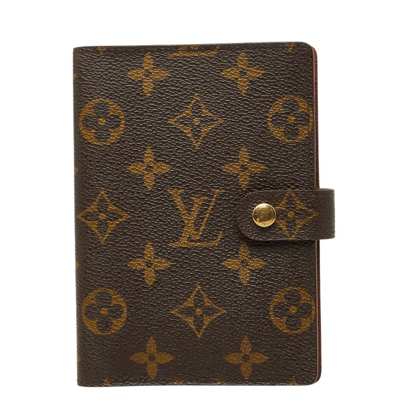 ルイ ヴィトン モノグラム アジェンダPM 手帳カバー R20005 ブラウン PVC レザー レディース LOUIS VUITTON 【中古】