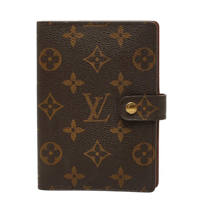 ルイ ヴィトン モノグラム アジェンダPM 手帳カバー R20005 ブラウン PVC レザー レディース LOUIS VUITTON 【中古】