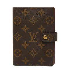 ルイ ヴィトン モノグラム アジェンダPM 手帳カバー R20005 ブラウン PVC レザー レディース LOUIS VUITTON 【中古】