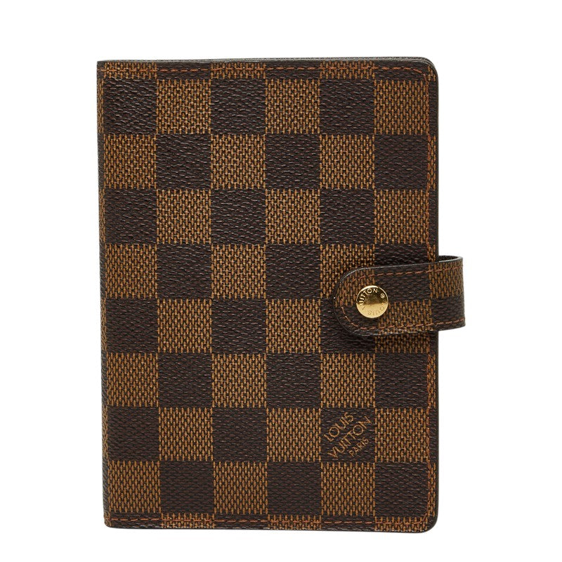ルイ ヴィトン ダミエ アジェンダPM 手帳カバー R20700 ブラウン PVC レザー レディース LOUIS VUITTON 【中古】