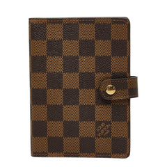 ルイ ヴィトン ダミエ アジェンダPM 手帳カバー R20700 ブラウン PVC レザー レディース LOUIS VUITTON 【中古】