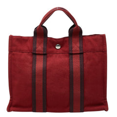 エルメス フールトゥ PM ハンドバッグ トートバッグ レッド コットン レディース HERMES 【中古】