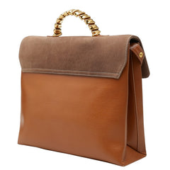 ロエベ ベラスケス ツイスト ハンドバッグ ショルダーバッグ 2WAY ブラウン レザー レディース LOEWE 中古