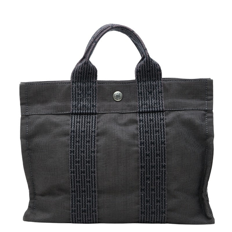 エルメス エールライン PM ハンドバッグ トートバッグ グレー キャンバス レディース HERMES 【中古】