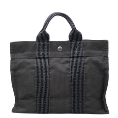 エルメス エールライン PM ハンドバッグ トートバッグ グレー キャンバス レディース HERMES 【中古】