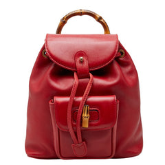 グッチ バンブー リュック バックパック 003 2852 0030 0 レッド レザー レディース GUCCI 【中古】