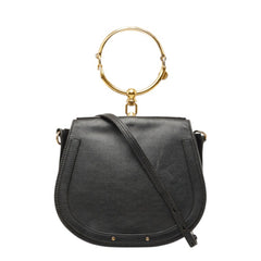 クロエ ナイル ハンドバッグ ショルダーバッグ 2WAY ブラック レザー レディース Chloe 【中古】