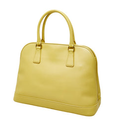 プラダ サフィアーノ プロムナード ハンドバッグ 手提げ イエロー レザー レディース PRADA 中古