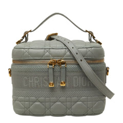ディオール カナージュ トラベル スモール バニティ バニティバッグ ショルダーバッグ 2way グレー レザー レディース Dior 中古