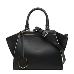フェンディ プチ トロワジュール ハンドバッグ 2WAY ショルダーバッグ 8BH333-5C3 ブラック レザー レディース FENDI 【中古】