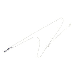 サファイア ダイヤモンド K18WG ホワイトゴールド サファイア0.90ct ダイヤ0.06ct ペンダント ネックレス レディース 【中古】