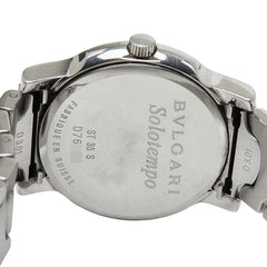 ブルガリ ソロテンポ 腕時計 ST35S クオーツ ブラック文字盤 ステンレススチール メンズ BVLGARI 【中古】