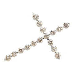 K18WG ホワイトゴールド ダイヤモンド ダイヤ2.30ct クロスモチーフ ペンダントトップ ネックレス レディース 【中古】