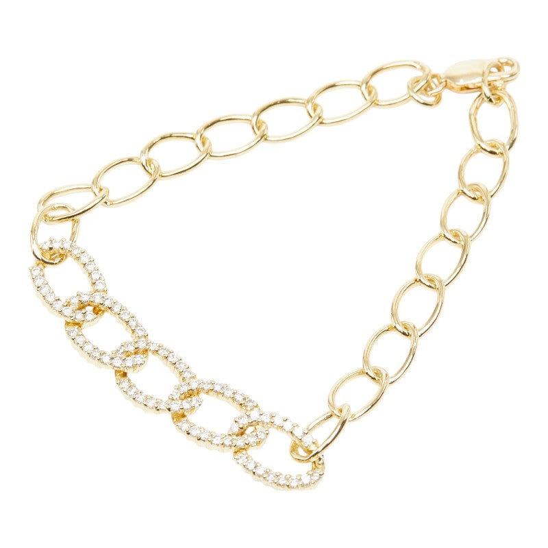 ダイヤモンド K18YG イエローゴールド ダイヤ0.85ct チェーン ブレスレット レディース 【中古】
