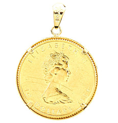 K24IG インゴット K18YG イエローゴールド GINZA TANAKA メープルリーフ 1/4oz 1986 エリザベス2世 10ドル金貨 ペンダントトップ レディース 中古