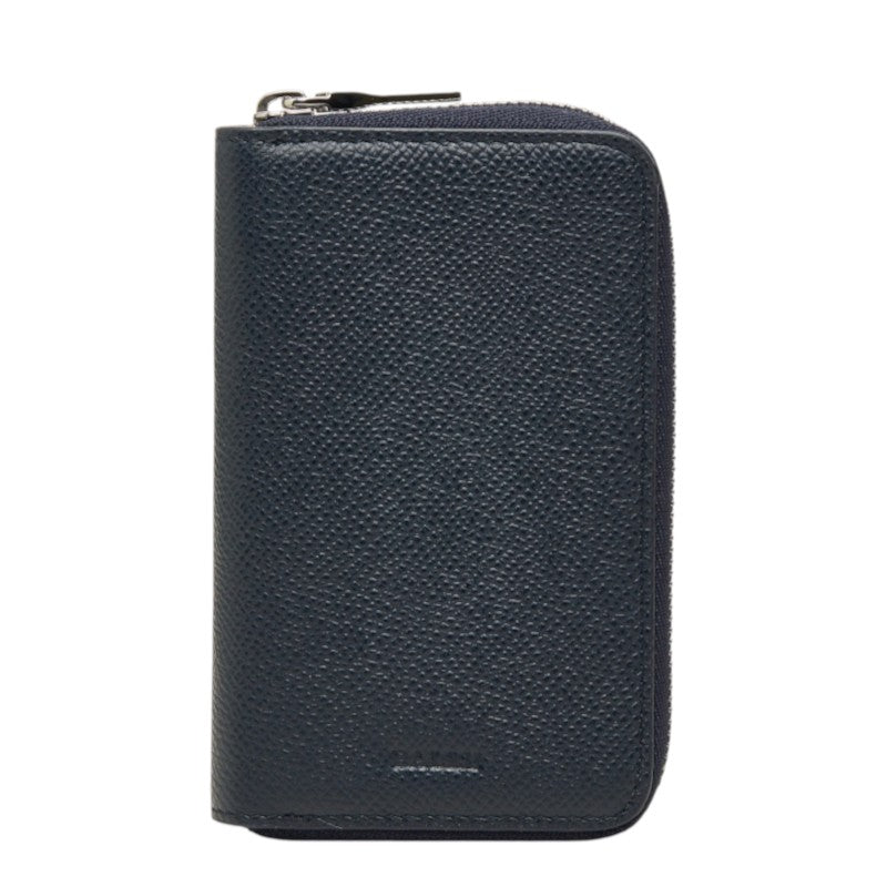 バリー ジップアラウンド キーケース ネイビー レザー レディース BALLY 中古