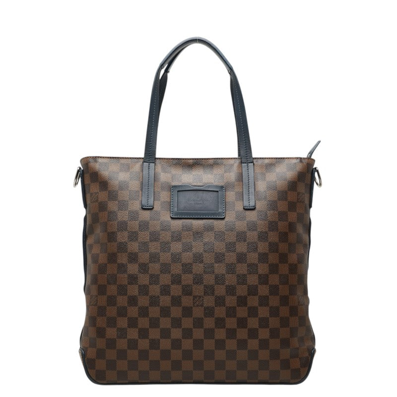 ルイ ヴィトン ダミエ ヘラルド トートバッグ N41255 ブラウン ネイビー PVC レザー レディース LOUIS VUITTON 中古