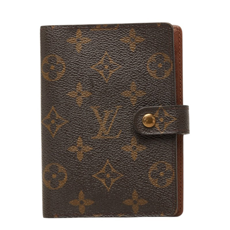 ルイ ヴィトン モノグラム アジェンダPM 手帳カバー R20005 ブラウン PVC レザー レディース LOUIS VUITTON 【中古】