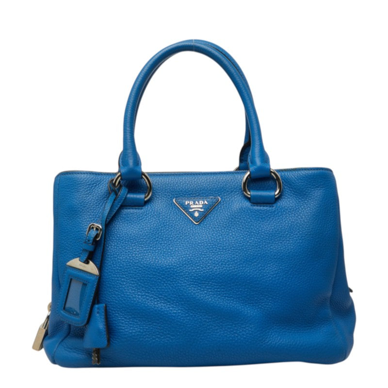 プラダ ヴィッテロダイノ ハンドバッグ トートバッグ ブルー レザー レディース PRADA 中古