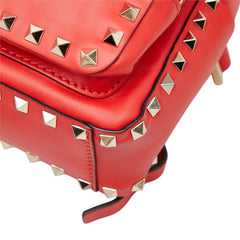 ヴァレンチノ ロックスタッズ リュック・デイパック レッド レザー レディース Valentino 中古
