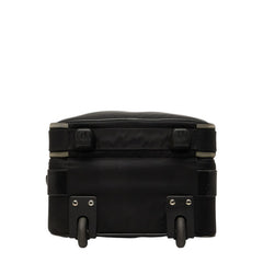 プラダ テスート キャリーバッグ スーツケース トラベルバッグ ブラック ナイロン レザー ユニセックス PRADA 中古