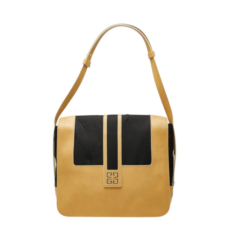 ジバンシー ワンショルダーバッグ ベージュ ブラック レザー ナイロンキャンバス レディース Givenchy 【中古】