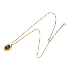 ディオール CDロゴ チェーン ネックレス ゴールド ブラック メッキ レディース Dior 【中古】