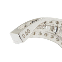 ダイヤモンド K18WG ホワイトゴールド ダイヤ0.50ct ムーンモチーフ 月 オーバル ペンダントトップ ネックレス レディース 【中古】