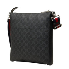 グッチ GGスプリーム 斜め掛け ショルダーバッグ 474137 グレー PVC レザー レディース GUCCI 【中古】