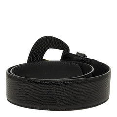 サルヴァトーレフェラガモ ヴァラ リボン 型押し ベルト サイズ 70 ブラック レザー メッキ レディース Salvatore Ferragamo 【中古】