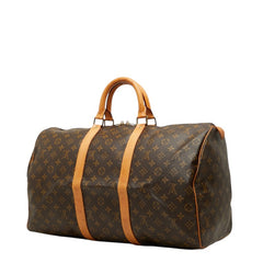 ルイ ヴィトン モノグラム キーポル50 ボストンバッグ トラベルバッグ M41426 ブラウン PVC レザー レディース LOUIS VUITTON 【中古】