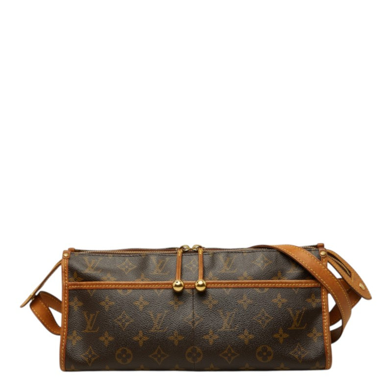 ルイ ヴィトン モノグラム ポパンクール ロン 斜め掛け ショルダーバッグ M40008 ブラウン PVC レザー レディース LOUIS VUITTON 中古
