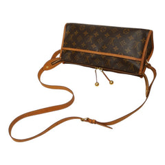 ルイ ヴィトン モノグラム ポパンクール ロン 斜め掛け ショルダーバッグ M40008 ブラウン PVC レザー レディース LOUIS VUITTON 中古