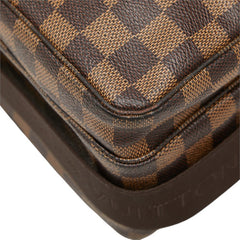 ルイ ヴィトン ダミエ ブロードウェイ 斜め掛け ショルダーバッグ N42270 ブラウン PVC レザー メンズ LOUIS VUITTON 中古