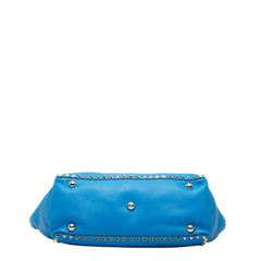 ヴァレンチノ ガラヴァーニ ロックスタッズ ハンドバッグ ショルダーバッグ 2WAY ブルー レザー レディース Valentino 中古