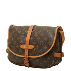 ルイ ヴィトン モノグラム ソミュール30 斜め掛け ショルダーバッグ M42256 ブラウン PVC レザー レディース LOUIS VUITTON 中古
