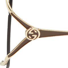 グッチ インターロッキングG サングラス アイウェア バタフライ GG0646S ゴールド ブラック メッキ レディース GUCCI 【中古】