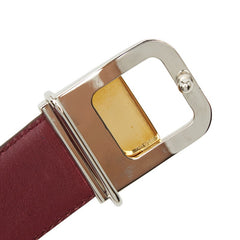 ディオール ロゴ ベルト 110/44 ボルドー ワインレッド レザー メンズ Dior 【中古】