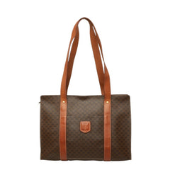 セリーヌ マカダム トートバッグ ショルダーバッグ ブラウン PVC レザー レディース CELINE 【中古】