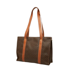 セリーヌ マカダム トートバッグ ショルダーバッグ ブラウン PVC レザー レディース CELINE 【中古】