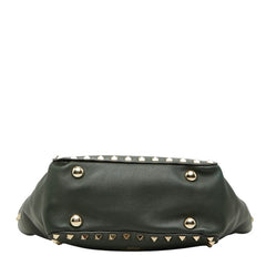 ヴァレンチノ ガラヴァーニ ロックスタッズ ハンドバッグ ショルダーバッグ 2WAY グリーン レザー レディース Valentino 【中古】
