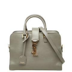 サンローラン ベイビーカバス YSLロゴ ハンドバッグ ショルダーバッグ 2WAY 472466 グレー レザー レディース SAINT LAURENT 中古