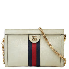 グッチ オフィディア シェリーライン GGロゴ チェーン ショルダーバッグ 503877 アイボリー レザー レディース GUCCI 【中古】