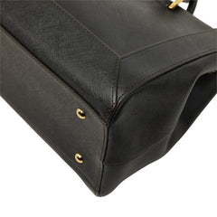 エム シー エム ハンドバッグ ショルダーバッグ 2WAY ブラック レザー レディース MCM 中古